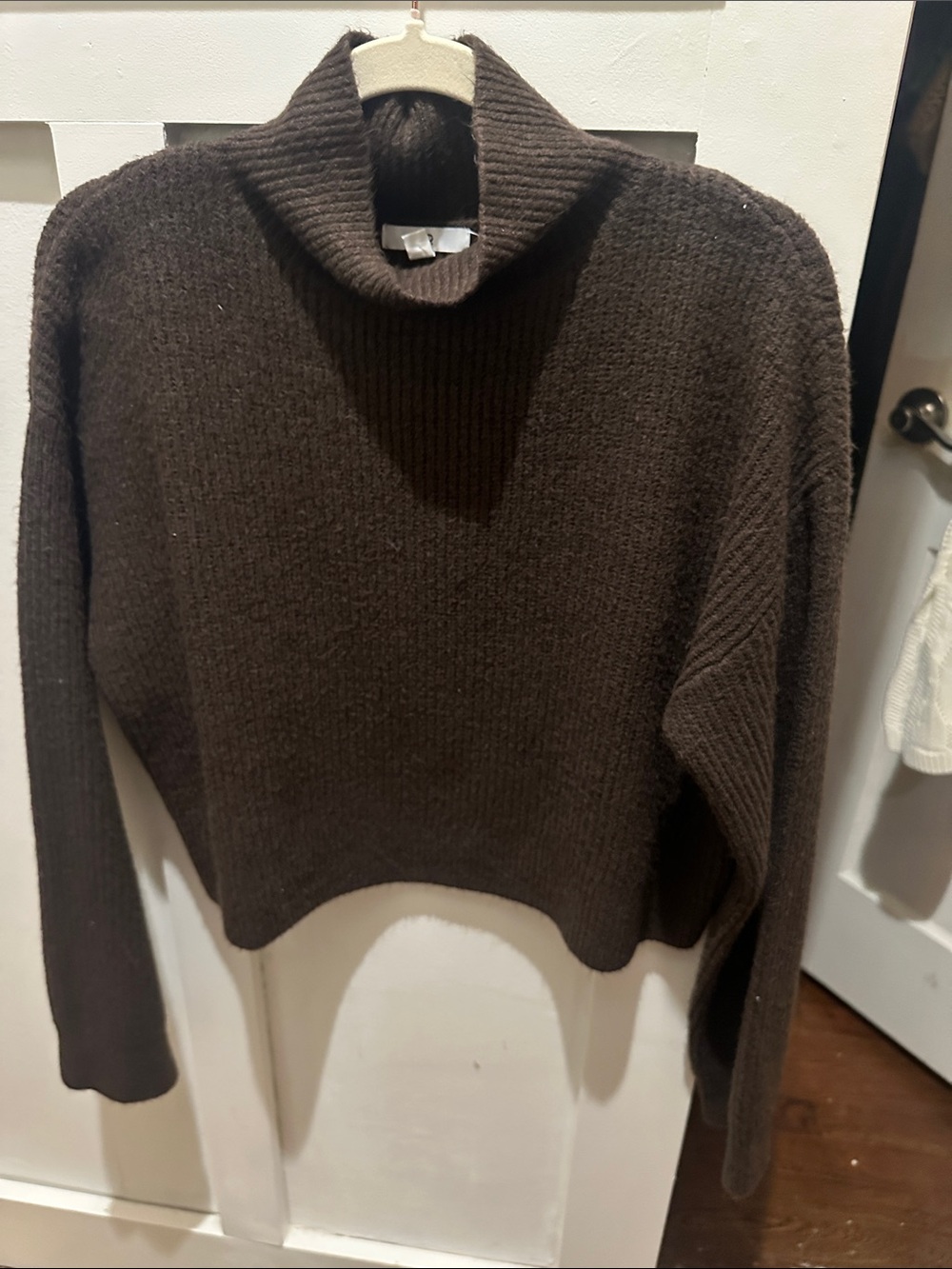bp Black Ribbed Cropped Turtleneck Sweater